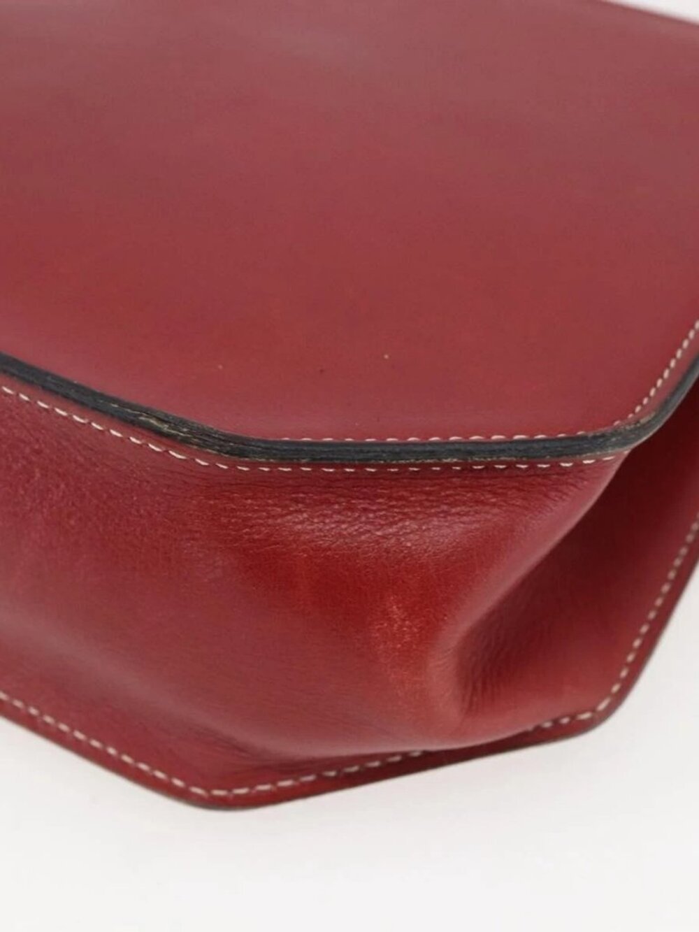 Christian Dior Hand Bag Leather 2way Red Gold Auth 159290 - Picture 5 of 16